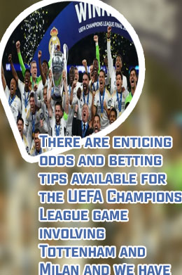 Odds for tottenham to win the champions league